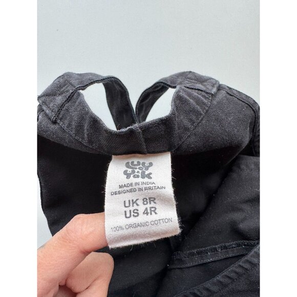 LUCY & YAK Original Black Organic Cotton Canvas Overalls Dungarees, Size 4 - Picture 11 of 13